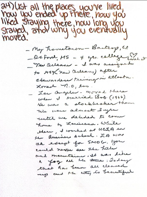 Grandmother's interview packet 3